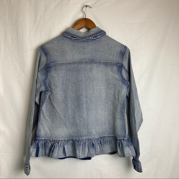 Like New DG2 Midtone Boho Ruffle Denim Jacket - Picture 6 of 7